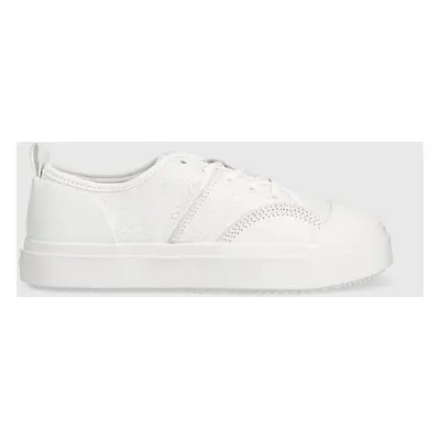 Boty Calvin Klein LOW PROF CUP LACE UP bílá barva, HW0HW01553