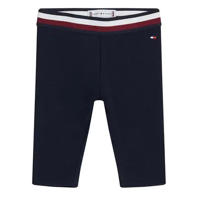 Kojenecké legíny Tommy Hilfiger FLAG černá barva, hladké, KN0KN01948