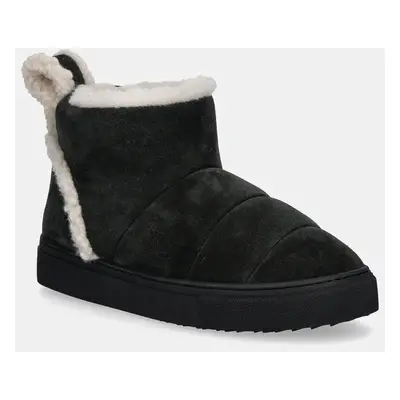 Semišové sněhule Inuikii Shearling Slipin černá barva, 75202-010