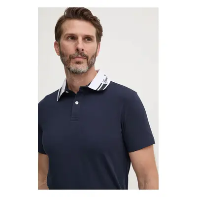 Polo tričko Guess NOLAN tmavomodrá barva, s aplikací, M4BP66.J1314