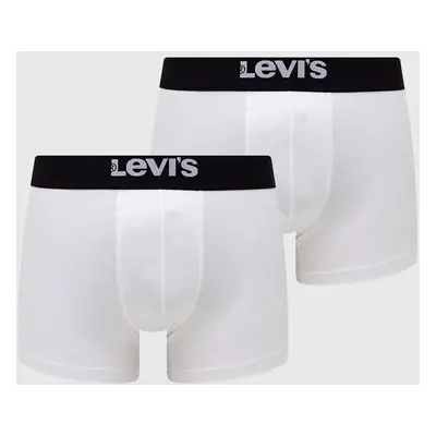 Boxerky Levi's 2-pack pánské, bílá barva