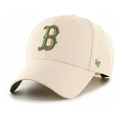 Čepice s vlněnou směsí 47 brand MLB Boston Red Sox béžová barva, s aplikací, BAS-SUMVP902WBP-NTA