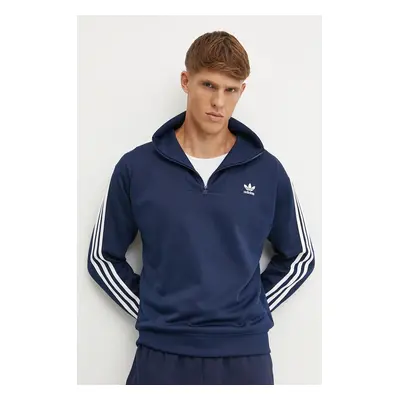 Mikina adidas Originals Adicolor pánská, tmavomodrá barva, vzorovaná, IZ4805