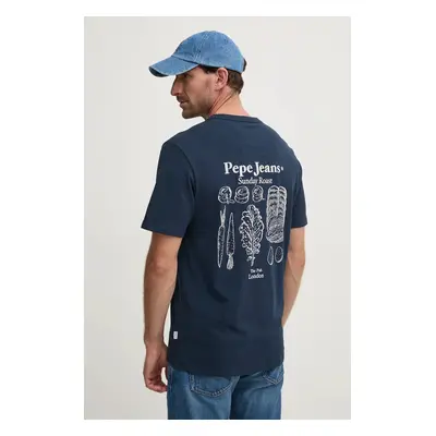 Bavlněné tričko Pepe Jeans ARRYN tmavomodrá barva, s potiskem, PM509623