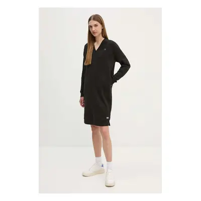 Bavlněné šaty G-Star Raw černá barva, mini, oversize, D25036-D562