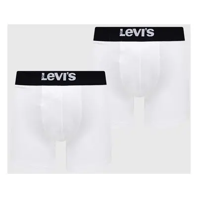 Boxerky Levi's 2-pack pánské, bílá barva