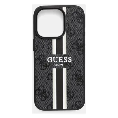 Obal na telefon Guess iPhone 16 Pro 6.3 černá barva, GUHMP16LP4RPSK