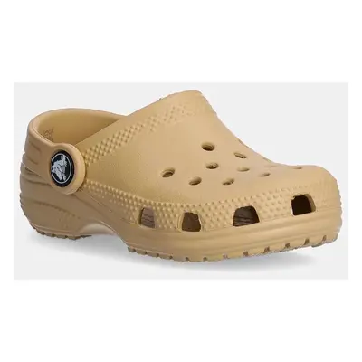 Dětské pantofle Crocs CLASSIC CLOG béžová barva, 206990