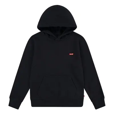 Dětská mikina Levi's MINI BATWING HOODIE černá barva, s kapucí, hladká, 8EL452