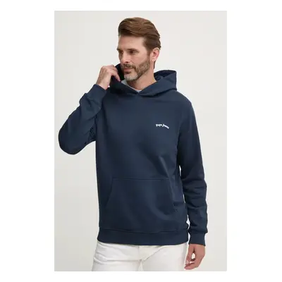 Bavlněná mikina Pepe Jeans SOMERTON pánská, tmavomodrá barva, s kapucí, s potiskem, PM582725