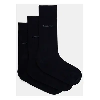 Ponožky Calvin Klein 3-pack pánské, tmavomodrá barva, 701226014