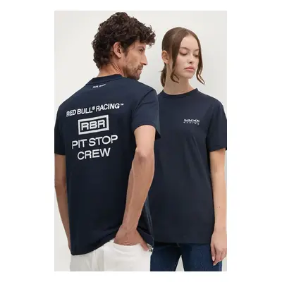 Bavlněné tričko Red Bull Racing x Pepe Jeans tmavomodrá barva, s potiskem, RU500003