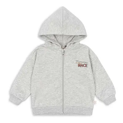 Dětská mikina Konges Sløjd LOU SWEAT HOOD OCS šedá barva, s kapucí, s potiskem, KS101566