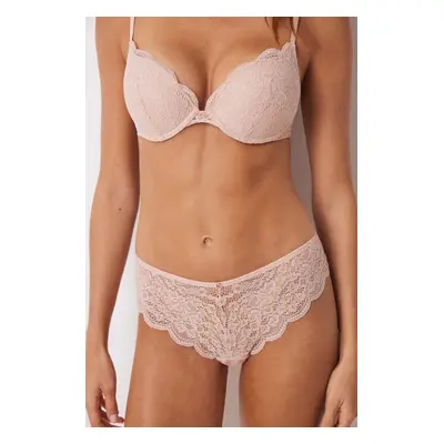 Kalhotky brazilky women'secret FEMININE LACE růžová barva, 8440032