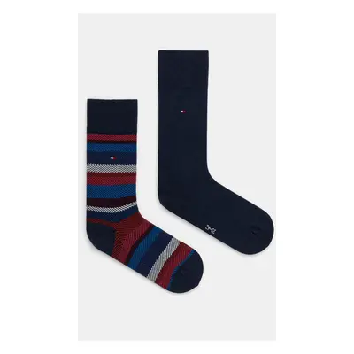 Ponožky Tommy Hilfiger 2-pack pánské, tmavomodrá barva, 701229837