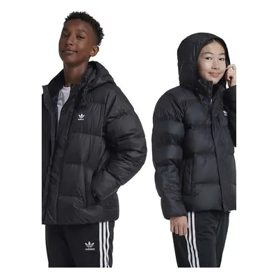 Dětská péřová bunda adidas Originals DOWNACKET ELO černá barva, IY7498