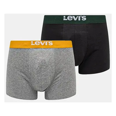 Boxerky Levi's 2-pack pánské, šedá barva, 37149-1003