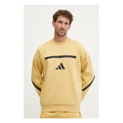 Mikina adidas ZNE pánská, žlutá barva, s potiskem, JJ4896