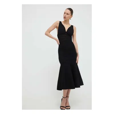 Šaty Victoria Beckham černá barva, midi, 1224KDR005528A