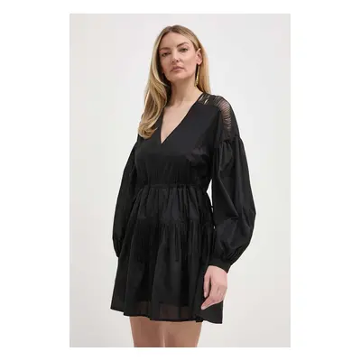 Bavlněné šaty Pinko černá barva, mini, oversize, 103741 A1XN