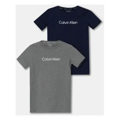 Dětské bavlněné tričko Calvin Klein Underwear 2-pack šedá barva, G80G800722