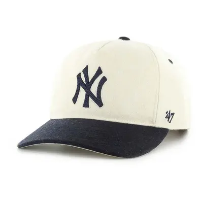 Kšiltovka 47 brand MLB New York Yankees béžová barva, s aplikací, B-CHSHT17WIP-NT