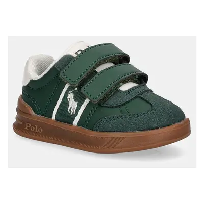 Dětské sneakers boty Polo Ralph Lauren HERITAGE COURT III EZ T-TOE zelená barva, RL00503301