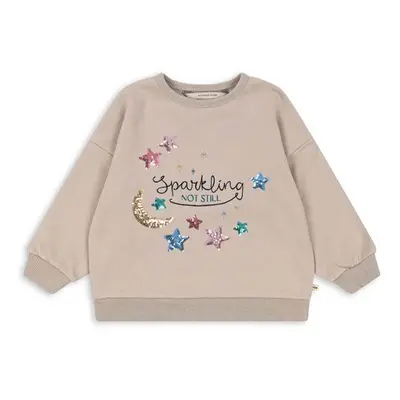 Dětská mikina Konges Sløjd LOU SEQUIN SWEATSHIRT OCS béžová barva, s aplikací, KS101564