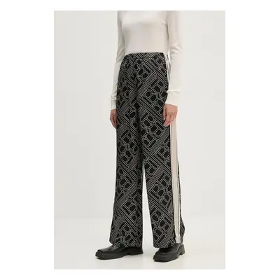 Kalhoty Bruuns Bazaar FloretBBRina pants dámské, černá barva, jednoduché, high waist, BBW4151