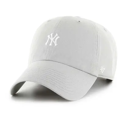 Bavlněná baseballová čepice 47 brand MLB New York Yankees šedá barva, s aplikací, B-BSRNR17GWS-G