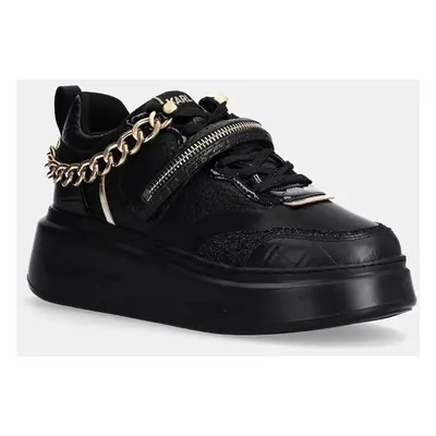 Kožené sneakers boty Karl Lagerfeld ANAKAPRI černá barva, KL63543