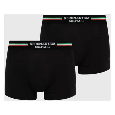 Boxerky Aeronautica Militare (2-pack) pánské, černá barva