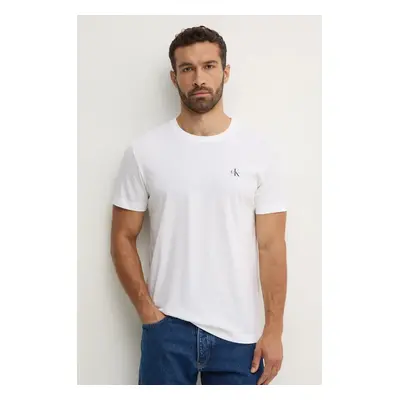 Bavlněné tričko Calvin Klein Jeans 2-pack bílá barva