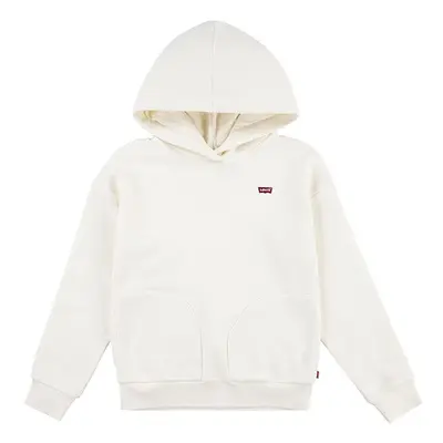 Dětská mikina Levi's BATWING CHEST HIT HOODIE bílá barva, s kapucí, hladká, 3EL078