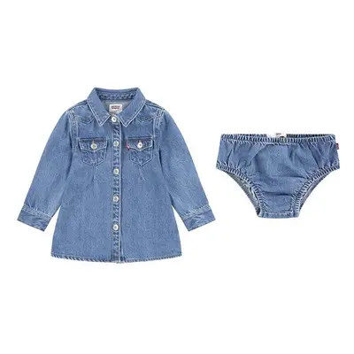 Dětské džínové šaty Levi's OUT WEST DENIM DRESS tyrkysová barva, mini, 1EK979