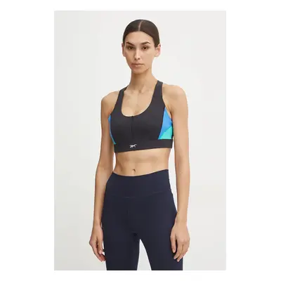 Sportovní podprsenka Reebok Lux Colourblock černá barva, 100205636