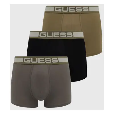 Boxerky Guess JOE 3-pack pánské, zelená barva, U4BG03.K6YW1