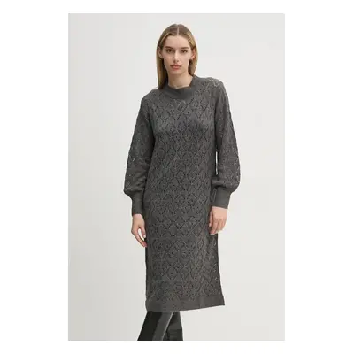 Šaty Pepe Jeans HAILEY DRESS šedá barva, midi, PL953588