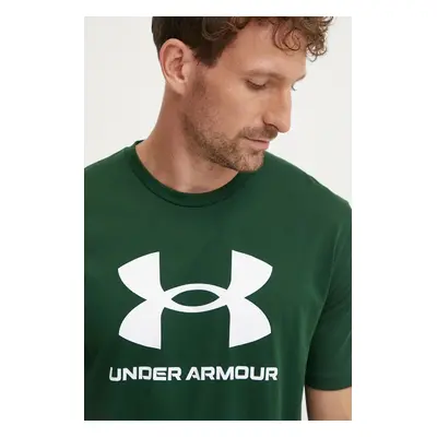 Tričko Under Armour zelená barva, s potiskem