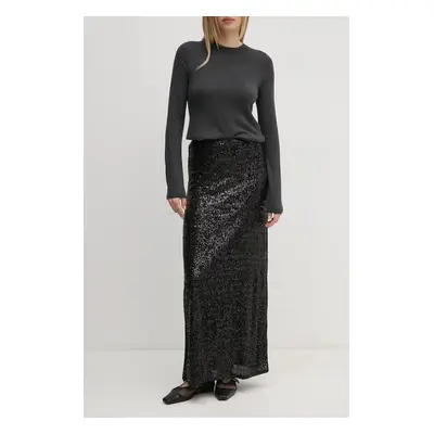 Sukně Dkny černá barva, maxi, D2G4A187