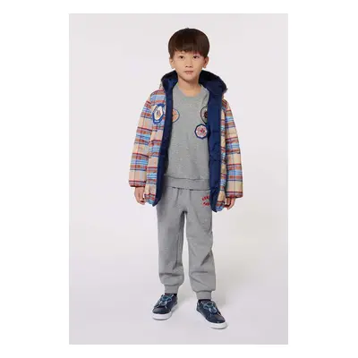 Dětské tepláky Kenzo Kids šedá barva, melanžové, K60793