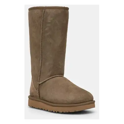 Semišové sněhule UGG Classic Tall II zelená barva, 1016224-ALP