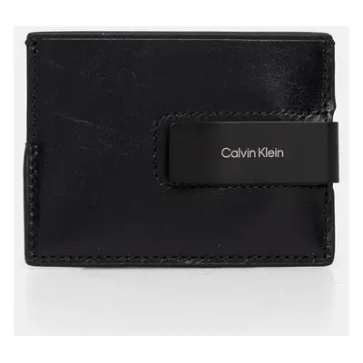 Kožené pouzdro na karty Calvin Klein černá barva, K50K512499