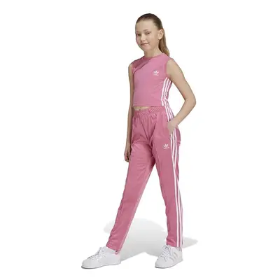 Dětské tepláky adidas Originals SST TP OPEN HEM růžová barva, s aplikací, IY4032