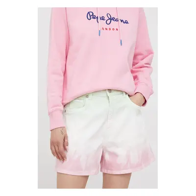 Džínové šortky Pepe Jeans Stella Splash dámské, vzorované, high waist