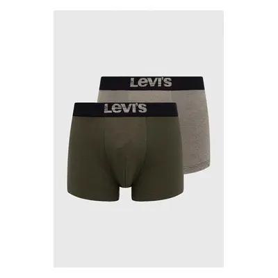 Boxerky Levi's 2-pack pánské, zelená barva