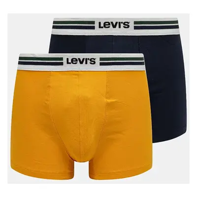 Boxerky Levi's 2-pack pánské, žlutá barva, 37149-1005