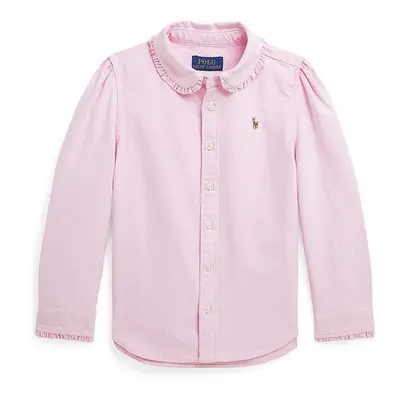 Dětská bavlněná košile Polo Ralph Lauren růžová barva, 312929954002