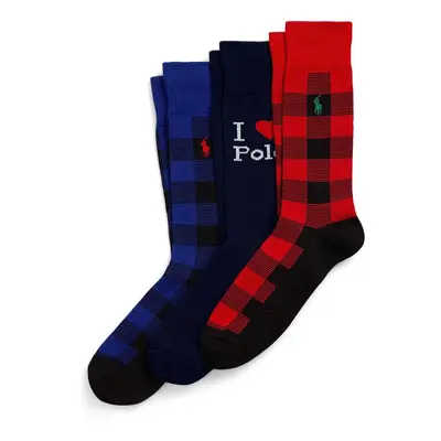 Ponožky Polo Ralph Lauren 3-pack pánské, šedá barva, 449958863