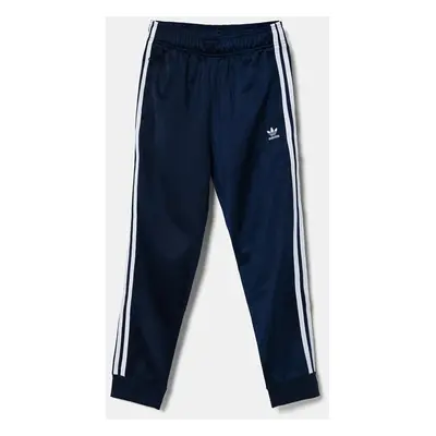 Dětské tepláky adidas Originals SST TRACK PANTS tmavomodrá barva, s aplikací, IY7466